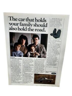 1983 Ford LTD Car Ad Family Sedan Comfort Vintage Print